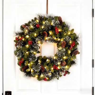 圣诞花环圣诞节装饰品挂件挂饰藤条门挂墙面装扮场景氛围布置道具