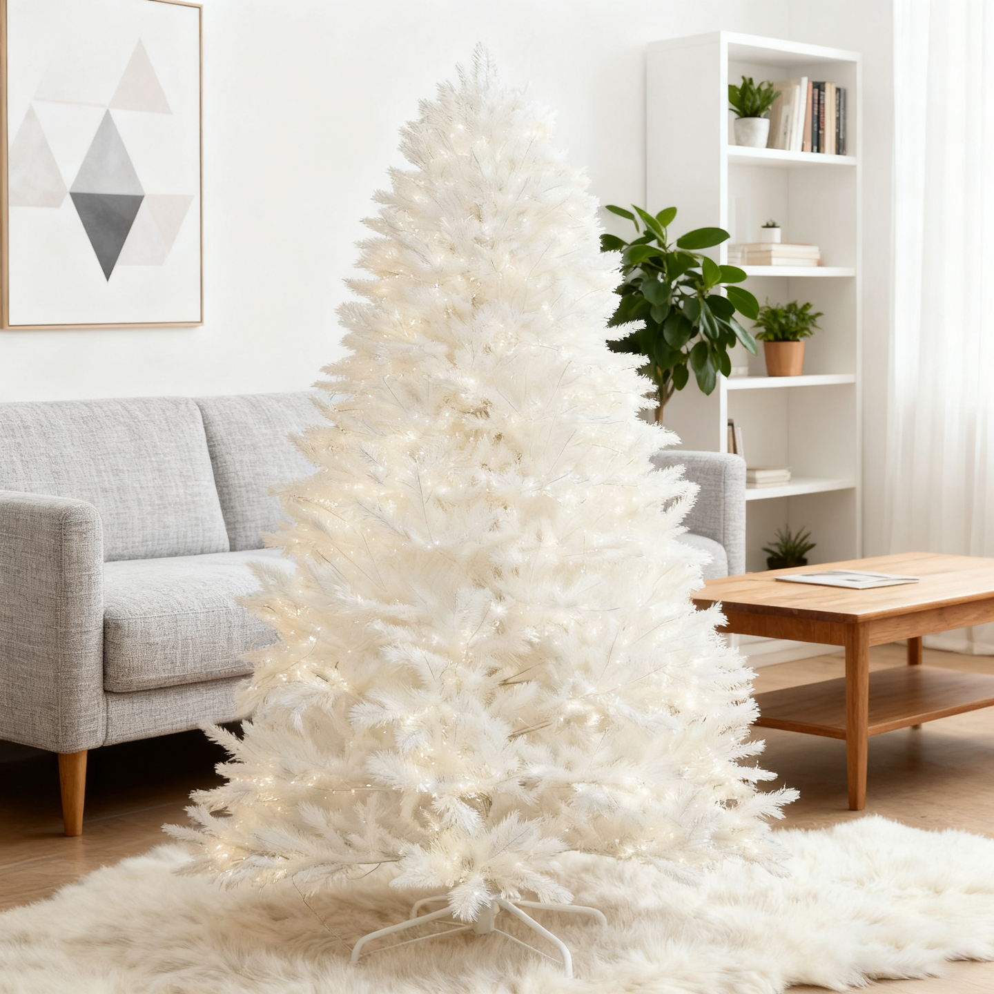 白色圣诞树摆件客厅2025新款高级感落地家用ins节日氛围装饰带灯