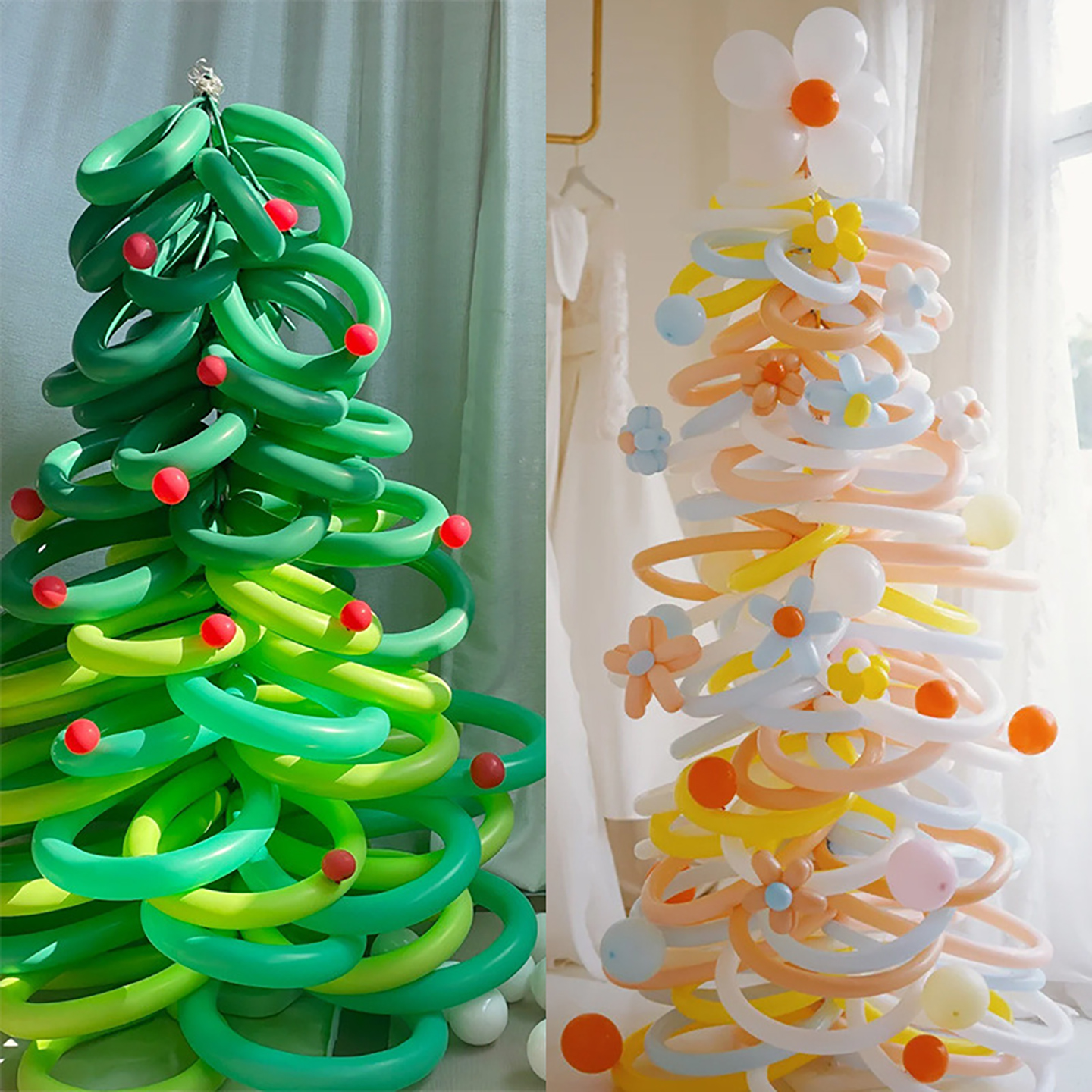 圣诞树气球圣诞节装饰品立体长气球家用店铺氛围场景布置2025新款