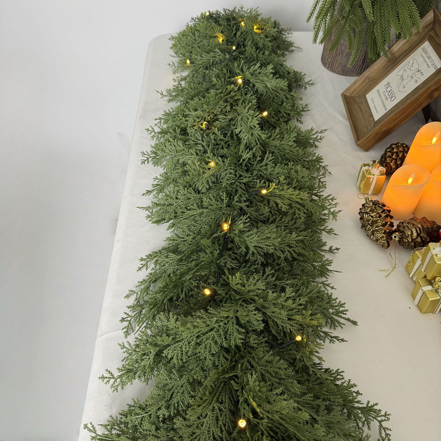 圣诞节装饰品仿真藤条桌面摆件门挂店铺餐桌挂件挂饰场景氛围布置