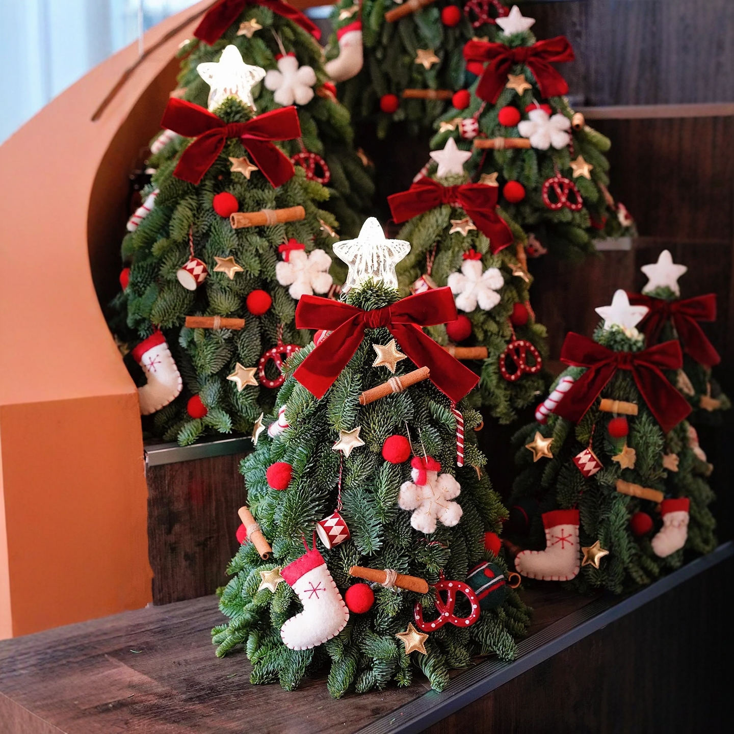 圣诞节装饰品场景氛围布置诺贝松圣诞树摆件店铺桌面家用造景道具