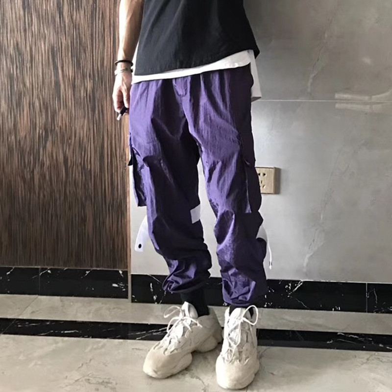 國潮嘻哈hiphop潮牌抽繩束腳工裝褲男女INS運動褲子休閑寬松情侶在類目 男裝, 休閒褲中 - 來自Buy2taobao.com提供專業的淘寶代購服務