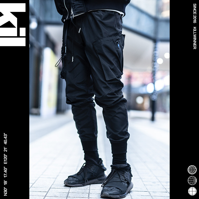 killwinner工裝褲男潮牌寬松余文樂hiphop嘻哈束腳褲國潮哈倫休閑在類目 男裝, 休閒褲中 - 來自Buy2taobao.com提供專業的淘寶代購服務