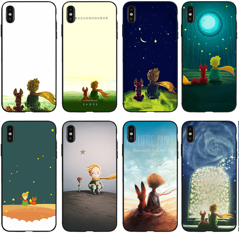 小王子狐狸童话适用三星魅族一加星空玫瑰金立坚果卡通手机壳黑鲨
