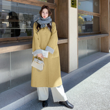 AB面撞色双面呢大衣2C006-9921-P315-K478，女装毛呢外套，2C006