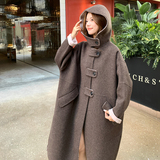 宽松韩版AB面双面呢大衣外套2C006-9940-P370-K558，女装毛呢外套，2C006