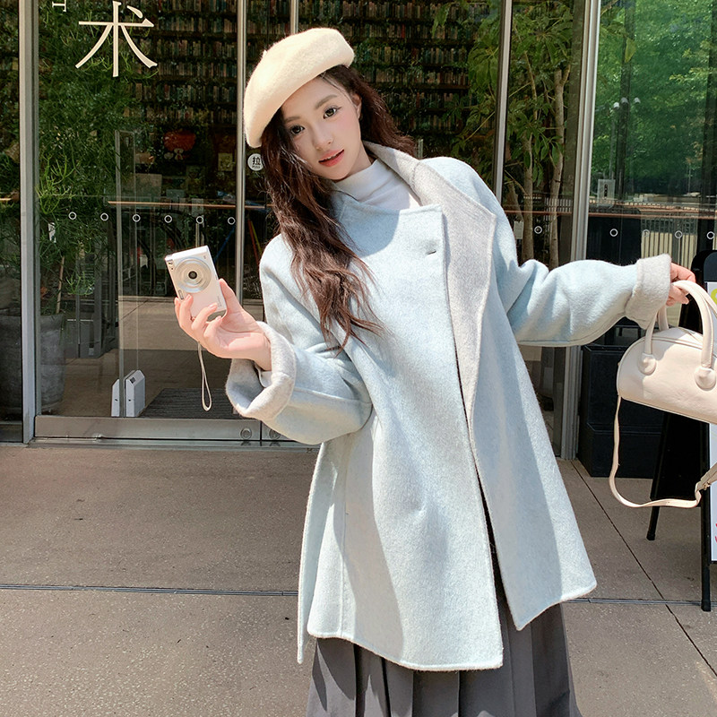 新款AB面风衣款式双面呢外套2C006-9925-P285-K428,女装毛呢外套,2C006