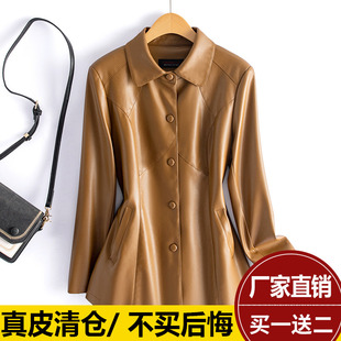 显瘦大码 女士绵羊皮夹克春秋时尚 外套 2025新款 海宁真皮皮衣女短款
