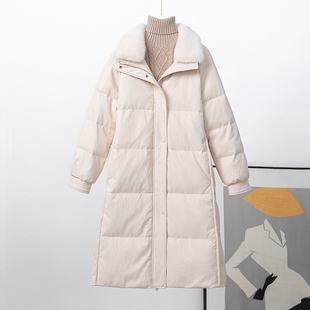 羽绒服韩版 真皮皮衣女中长款 海宁皮草水貂毛大衣外套 新款 2025冬季