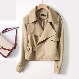 宽松机车绵羊皮夹克小外套 秋冬韩版 江疏影同款 海宁真皮皮衣女短款