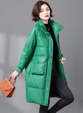 2025冬季新款海宁真皮羽绒服女绵羊皮加绒加厚中长款宽松皮草外套