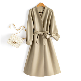 绵羊皮时尚 外套2025秋冬新款 高级感风衣 修身 海宁真皮皮衣女中长款