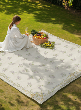 《Jardin Fleuri》法式户外防水防潮加厚野餐垫便携露营地垫ins风