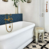 "Bloom" French cream self-adhesive floor tile stickers for bathroom decoration, kitchen renovation thumbnail 4
