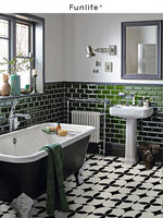 "Bloom" French cream self-adhesive floor tile stickers for bathroom decoration, kitchen renovation thumbnail 7