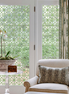 Funlife《chinoiserie》亭台窗棂法式中国风古典静电膜免胶窗贴