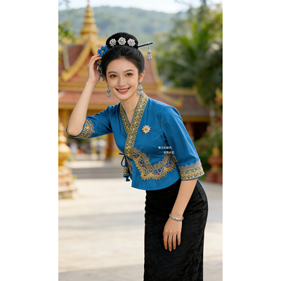 傣王妃新款棉质傣族节日装工作服