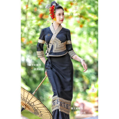 傣王妃2025新款傣族傣泐西双版纳传统服重工复古多花边影楼旅拍服