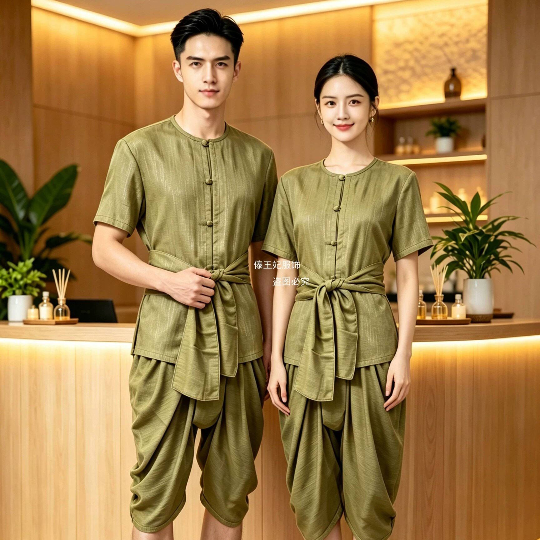 泰国新款按摩技师工作服男女同款
