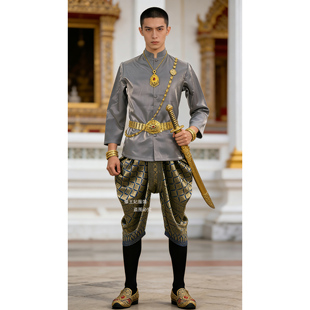 泰国传统男装新款秋冬长袖年会酒会门童迎宾服旅拍影楼舞台工作服