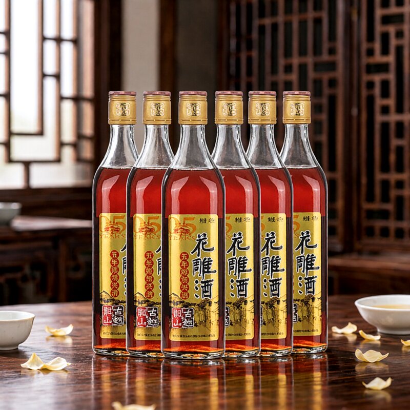 古越龙山5年绍兴黄酒花雕酒陈酿五年480ml6瓶装正宗老酒整箱