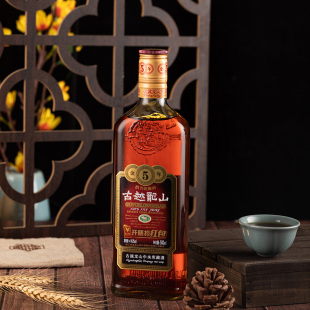 绍兴黄酒古越龙山金五年花雕酒正宗阿胶专用5年糯米酒500ml瓶装