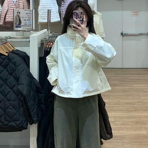 原单品质春女装484709防风立领茄克户外休闲连帽薄外套防水474894
