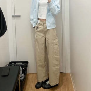原单品质26春款女装廓形工装裤弯刀镰刀休闲宽松阔腿长裤487393