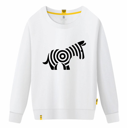 SUGU韩国原宿风卫衣女潮学生套头卡通情侣装圆领加厚长袖班服定制