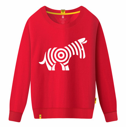 SUGU韩国原宿风卫衣女潮学生套头卡通情侣装圆领加厚长袖班服定制