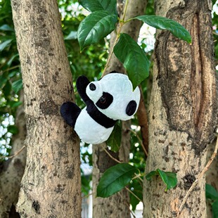 歪头熊猫夹子玩偶毛绒玩具小公仔挂件四川成都基地纪念品礼物包包