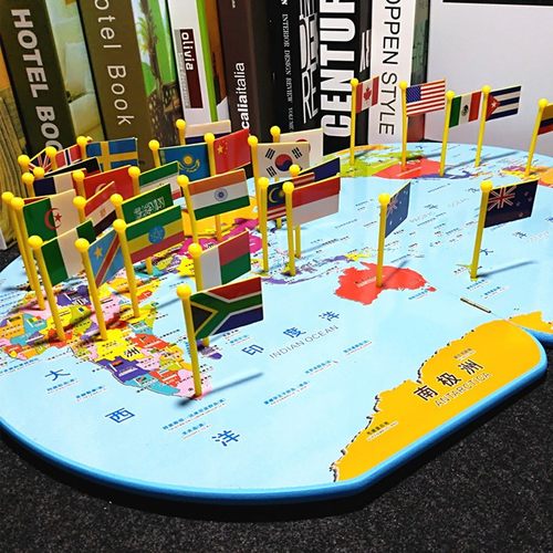 儿童插国旗时间认知学习地理位置