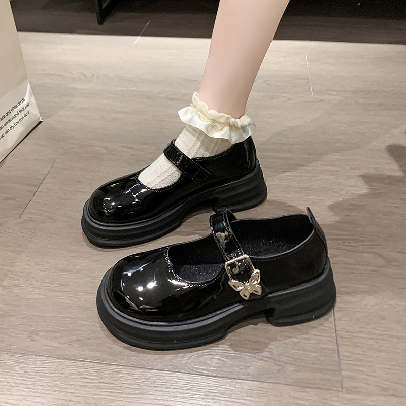 玛丽珍鞋女2025年秋冬新款复古圆头一字扣百搭小皮鞋厚底粗跟单鞋