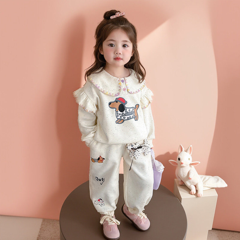 女童卫衣套装运动春季26新款儿童时髦洋气宝宝春季好看女孩两件套