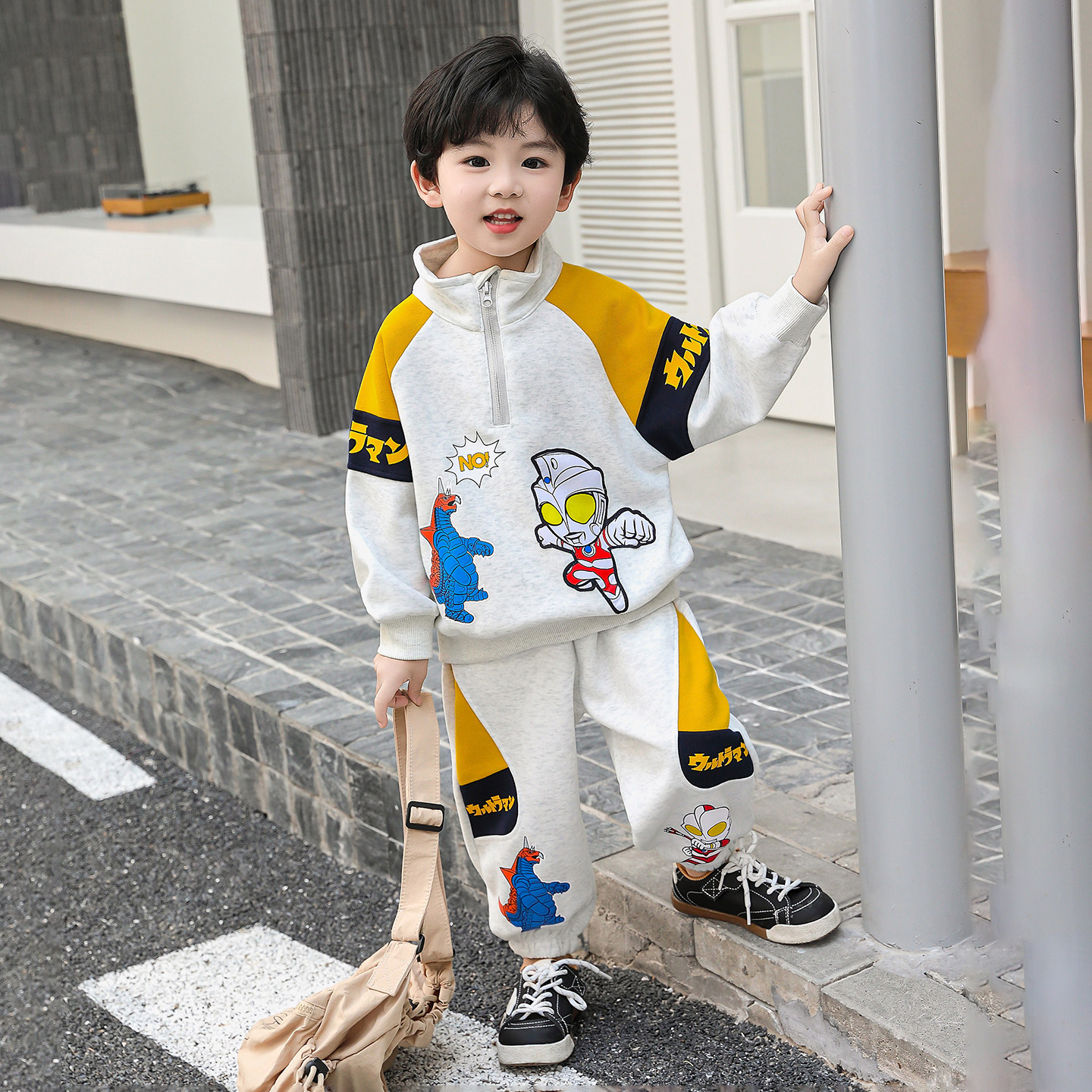 男童运动卫衣套装2026新款儿童奥特曼衣服男孩两件套春装潮酷春秋