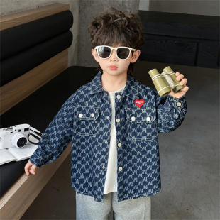 男童牛仔外套洋气春秋季韩版小男孩夹克儿童外套上衣2026春装新款