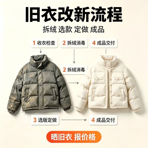 羽绒服定制翻新自充绒换外皮