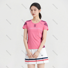 羽毛球服女高颜值套装2025新款上衣裙子夏季快速干运动服粉色球衣
