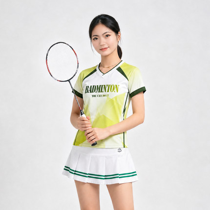 羽毛球服女款速干2026新款巨好看上衣高颜值运动定制套装短袖球衣
