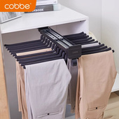 挂 无痕裤 卡贝裤 架伸缩滑轨双排抽拉轨道衣柜内置多功能收纳侧装