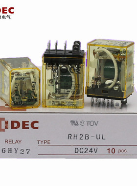 IDEC和泉带灯继电器RH2B/RH4B-UL DC24V AC220V 10A 8脚/10A 14脚