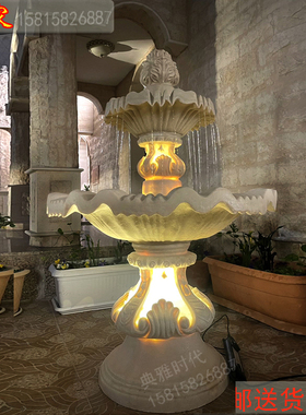 法式流水喷泉婚庆装饰摆件