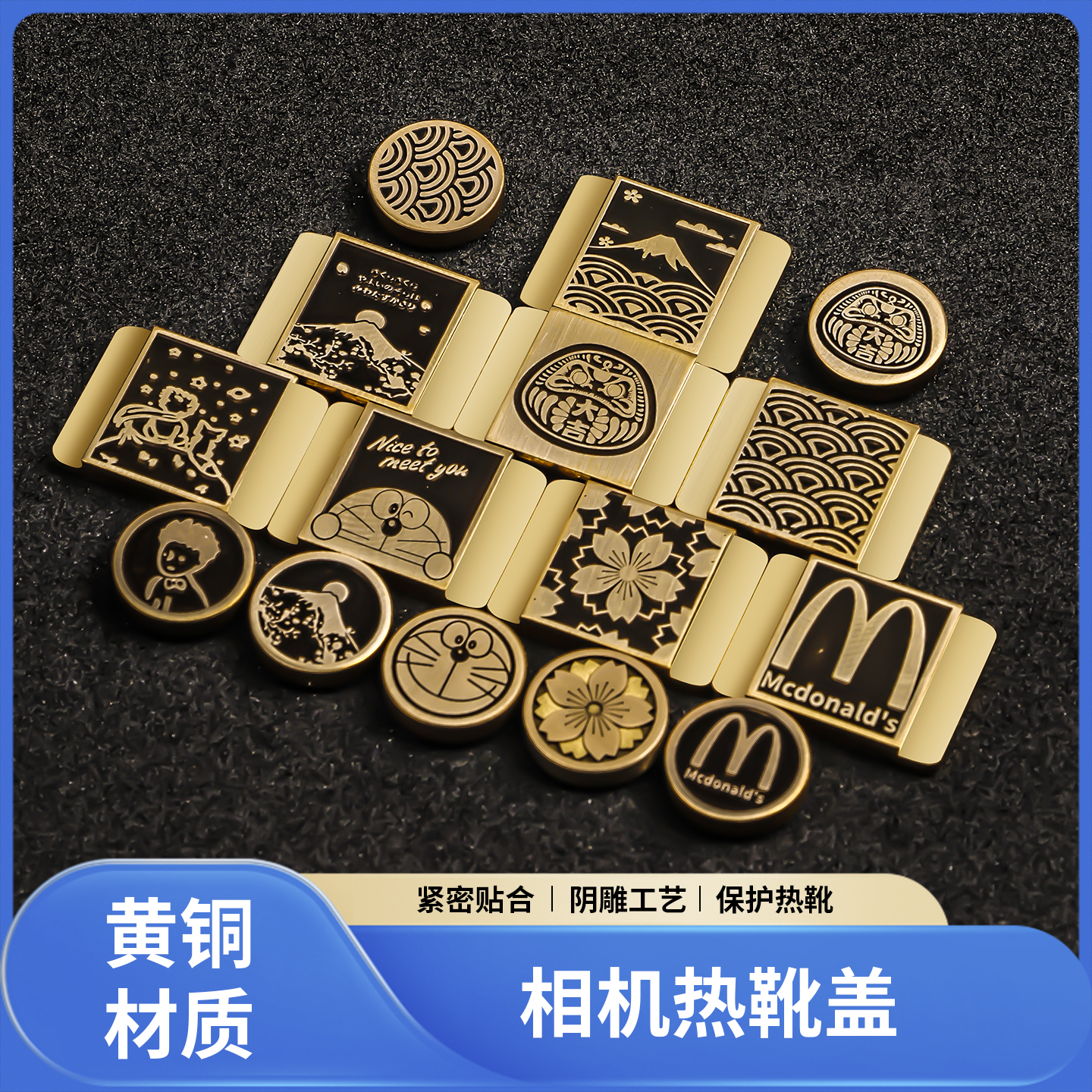 相机热靴盖适用索尼A6400 zve10 a7c2 a7m4 6700 a7r5 fx30 a7s3微单金属保护盖装饰3M粘贴快门按钮创意配件