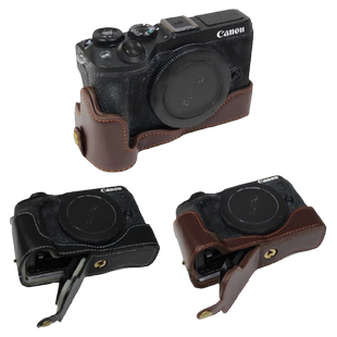 适用佳能EOS R50 R8 R10 R7 R63 R62 R5 R50V V1 R100 5D3 5D4 6D2 RP R真皮皮套相机保护套底座相机包半套