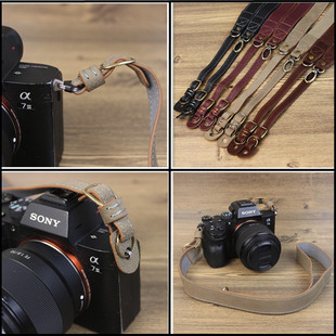 真皮微单相机背带 挂脖肩带 适用富士xh2s xt4索尼a7m4 a7s3 A7C R3 R4 XE4 D850 5D4 5D3 XT30 R7 R10 R6 R5