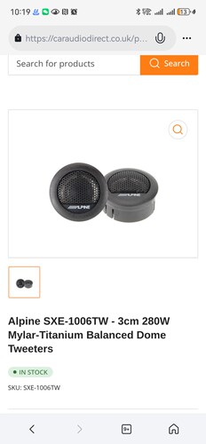 适用于阿尔派sxe-100tw汽车1寸高音喇叭 带线带电容原装正品