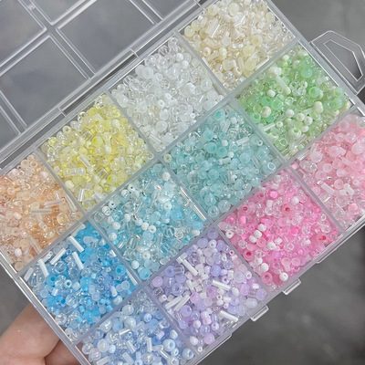 12格散珠diy珠子手工串珠手链项链饰品米珠套盒组合装
