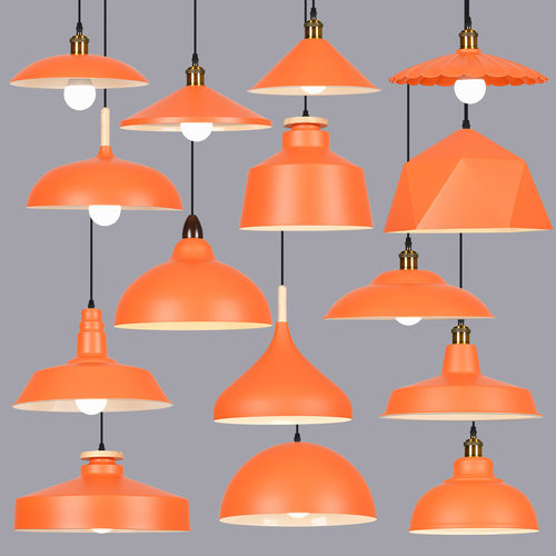 维辉工业风橙色创意个性餐饮吊灯