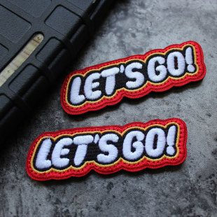 创意士气章DIY缝纫补丁 GO满刺绣魔术贴激光切割臂章贴个性 LET