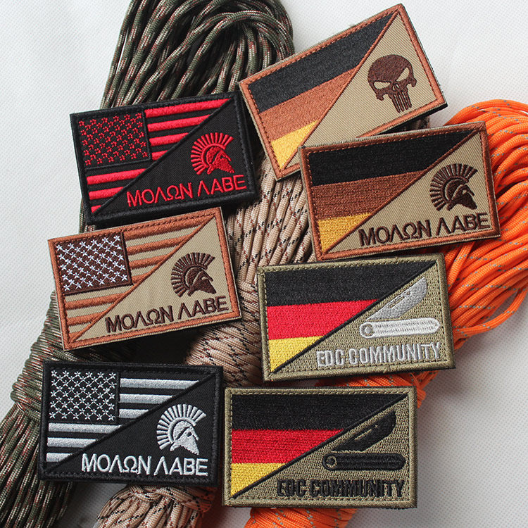 德国国旗斯巴达刺绣臂章魔术贴美国惩罚者徽章刺绣包贴diy缝补丁